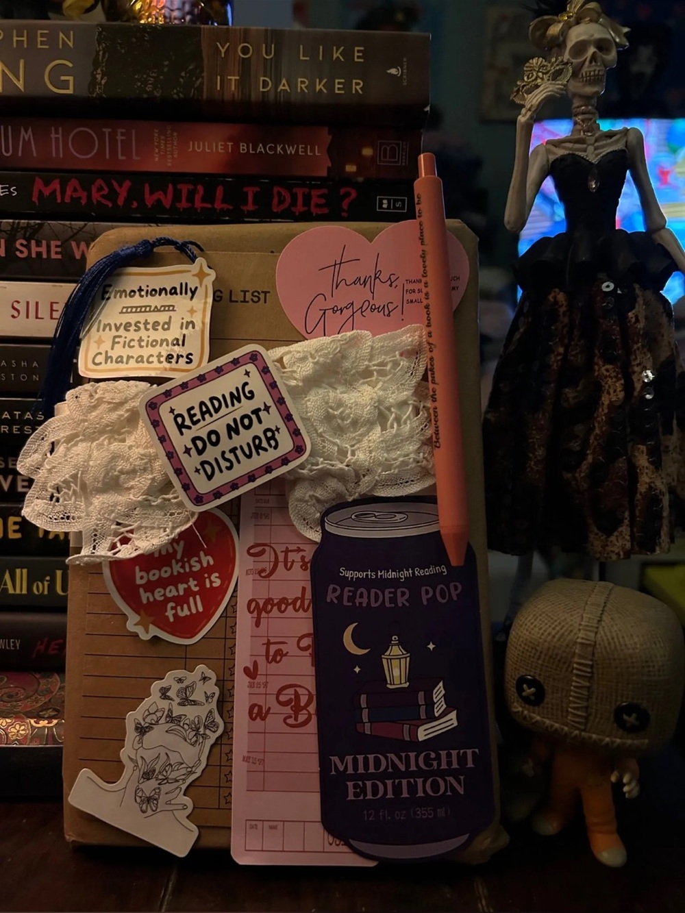 Midnight Edition Bookmark & Pink Pen Set